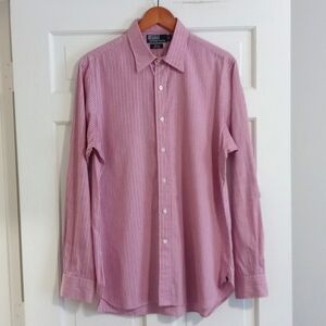 💞Polo Ralph Lauren💞 - Pink/White/Blue Stripe "Andrew" L/S Button Down